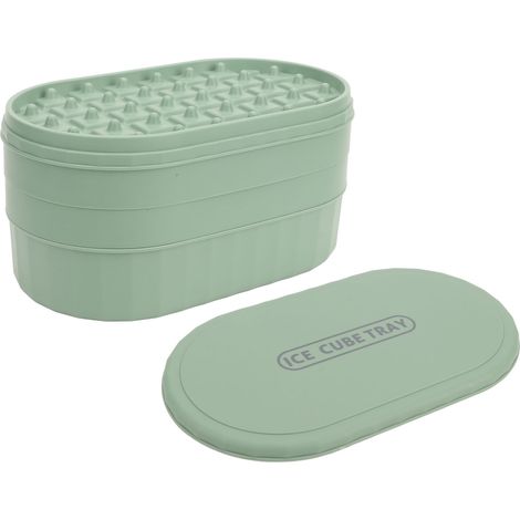 Bac à glaçons 72 cubes avec couvercle, grande capacité, facile à presser, qualité alimentaire, idéal pour bar à domicile et fêtes, couleur verte. (1/5)