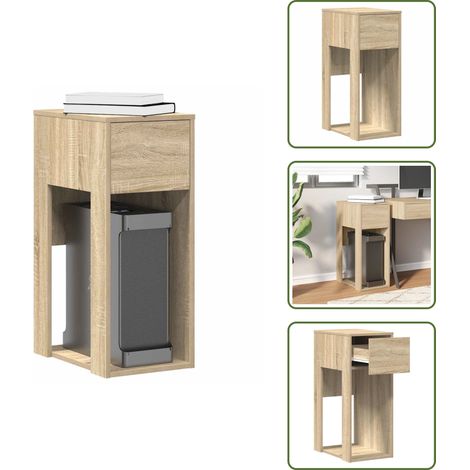 Support de tour d'ordinateur et tiroir chêne sonoma 30x44x74 cm - Support De Tour D'ordinateur - Supports De Tour D'ordinateur - Support De Tour De PC - Support De Processeur (1/5)