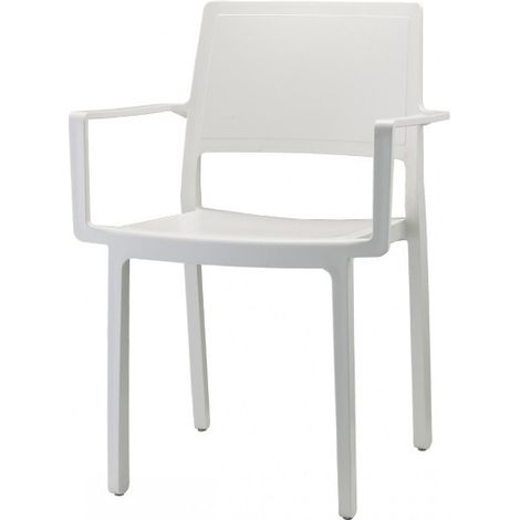 Fauteuil design, 4 Chaises accoudoirs jardin Kate SCAB design Blanc en Plastique, Scab design (1/3)