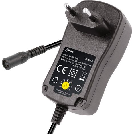 Alimentatore elettronico 12V 1500 mAh 7,2W con selettore regolabile da 3V a 12V (1/2)