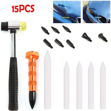 15PCS Car Dent Fix Tools Beulen-Reparatur-Hammer Beulen Satz Rückschlagdorn Dellen Ausbeulen Reparatur Werkzeug Zubehör Beulen Satz (1/5)
