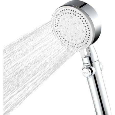 Cabezal de ducha, cabezal de ducha ahorrador de agua, ducha de mano de alta presión con 4 tipos de chorro, cabezal de ducha ahorrador de agua con función de apagado, cabezal de ducha universal ajustab (1/5)