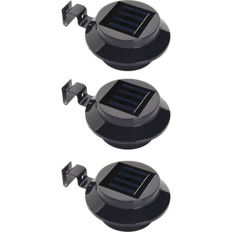 Pack de 3 Lampes Solaires pour Gouttière, Éclairez Votre Jardin ou Terrasse Facilement(Avec vis de fixation)