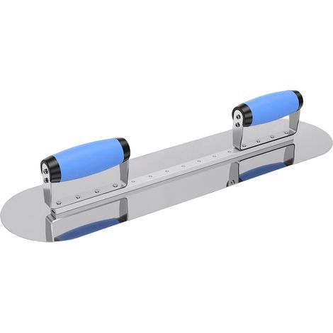 Truelle à plâtre professionnelle 2 poignées, grand panneau double rond 20 pouces pour béton et revêtements de piscine