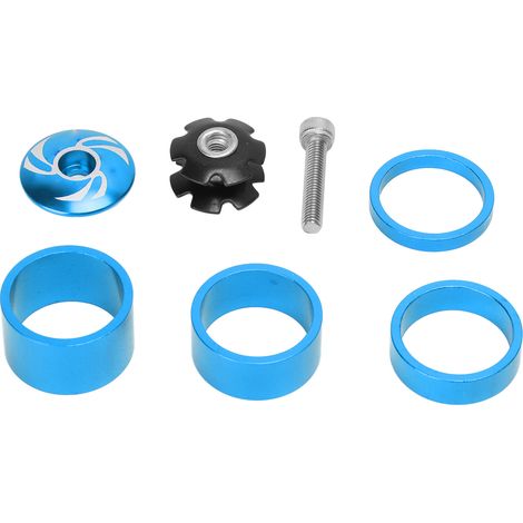 Umweltfreundlicher, leichter und glänzender Fahrradsteuersatz, komplettes Ersatzteilset für Fahrräder, blau (1/5)