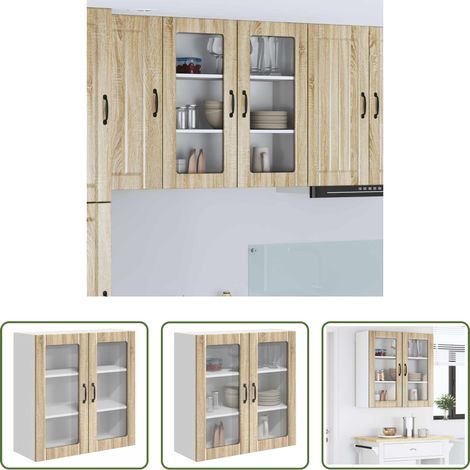 Holzschrank - Küchenschrank Sonoma-Eiche 80 x 31 x 80 cm Holzwerkstoff (1/5)