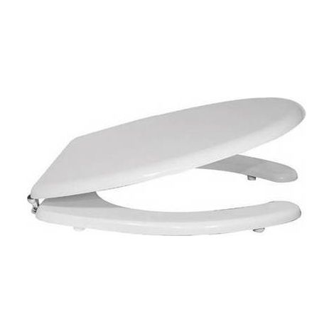 Asiento para minusválidos de madera blanca de 38 cm de ancho con bisagras regulables