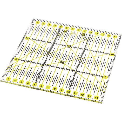 Règle de couture acrylique DIY, outil de mesure pour quilting, carré de coupe précis, gabarit de patchwork, règle de découpe professionnelle, 15 cm, accessoire de mercerie (1/5)