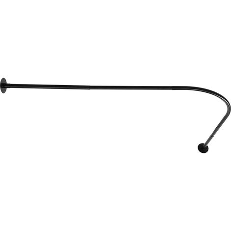 Gojoy – Tringle d'angle pour rideau de douche en L – Acier inoxydable 201 – Réglable 72-95x90-130cm – Installation sans perçage – Capacité 8kg