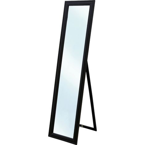Miroir de Sol 40 x 160 cm, Noir, Bois, Dimensions du Miroir : 30 x H. 150 cm.