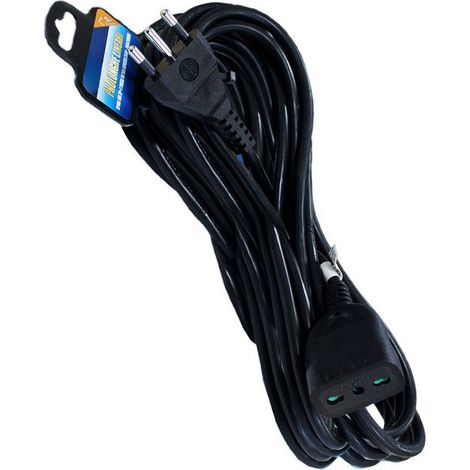Prolunga Lineare Colore Nero 15M 3X1.5mm Spina Italiana 16A Presa Bipasso 10/16A Max 3500W