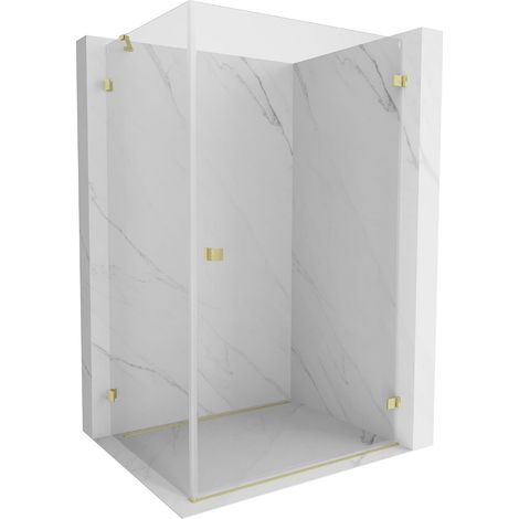 Mexen Lunar-B cabina de ducha abatible derecha 95 x 80 cm, transparente, dorado cepillado - 832-095-080-55-00-P (1/5)