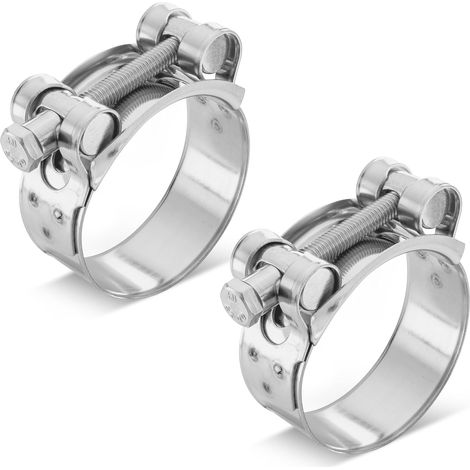 2 Collier de serrage, Acier inoxydable, Réglable 48-51mm, Largeur 22mm, Pour tuyau