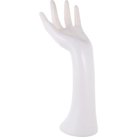 Support Bague Forme Main Blanche Chic Léger Présentoir Bijoux pour Bracelets et Anneaux Modèle Décoratif Réaliste et Protecteur (1/5)