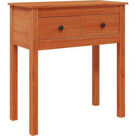 Console Table Wax Brown 70 x 35 x 75 cm Solid Pine Wood vidaXL