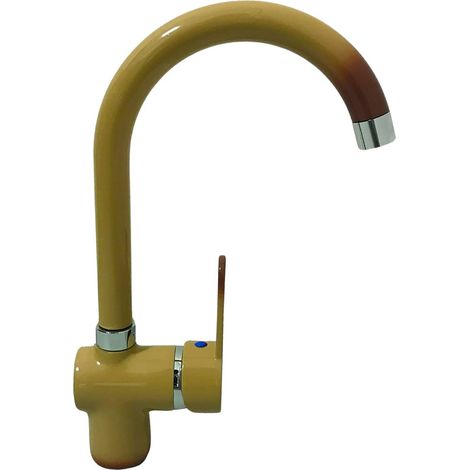 Rubinetto cucina girevole a canna tonda per lavello - Posillipo - Vari Colori - COLORE: TERRA DI FRANCIA