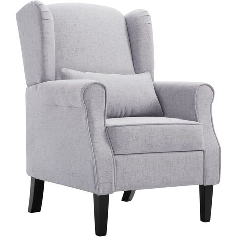 Fauteuil Relax Fauteuil Salon - Gris clair Tissu BV987799 - BonneVie (1/5)