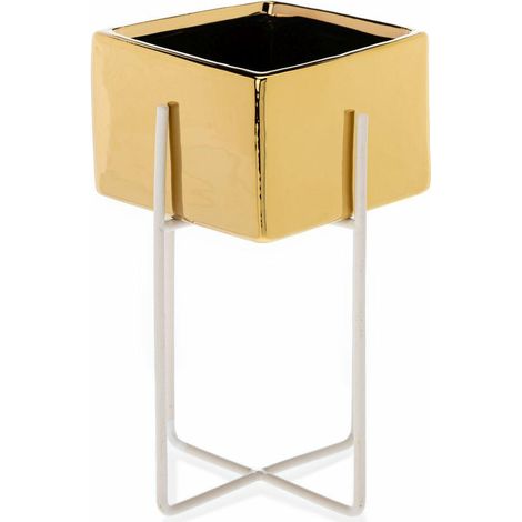Mizu Gold Weißer Blumentopf 21 cm (1/5)