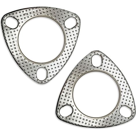 Lot de 2 joints d'échappement de 2,25 pouces, 3 vis, bride de 57 mm, graphite haute température avec bague de feu, remplacement (1/5)