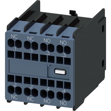 Siemens Interruptor auxiliar 2NA+2NC Trayectos de corriente:1NC, 1NA para contactores auxiliares/de motor S00/S0, 3RH29112HA22