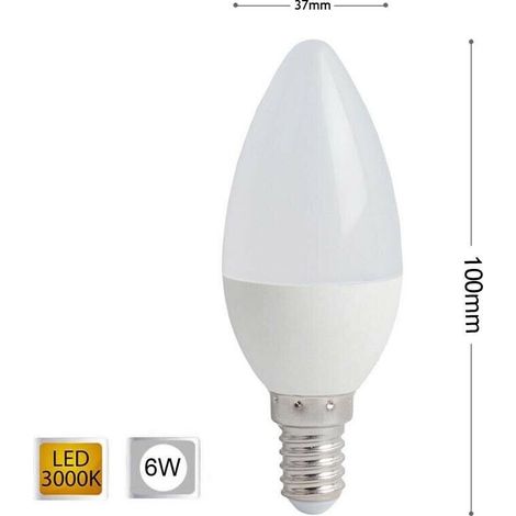 Lampadina Led 6 W Oliva Luce Calda E14 E Candela 6w 14 C36