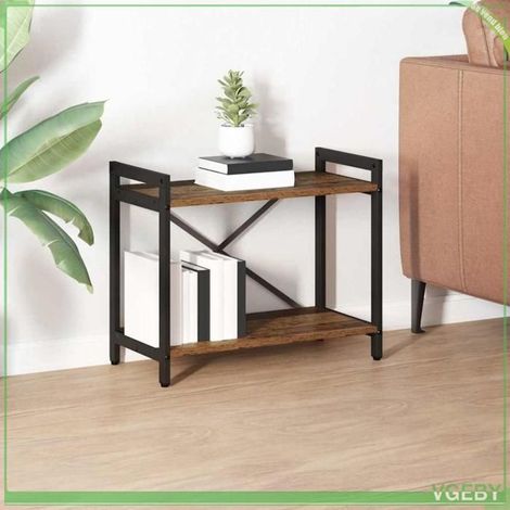 Bibliothèque - ABI - Bois ancien - 60 x 30 x 48.5 cm - Pieds réglables - Design industriel (1/5)