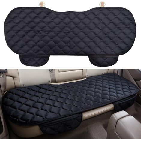 Cuscino per sedile auto, coprisedile in velluto per sedile posteriore, sedile anteriore, tappetino protettivo per veicoli, protezione per animali domestici (1 sedile posteriore, nero)