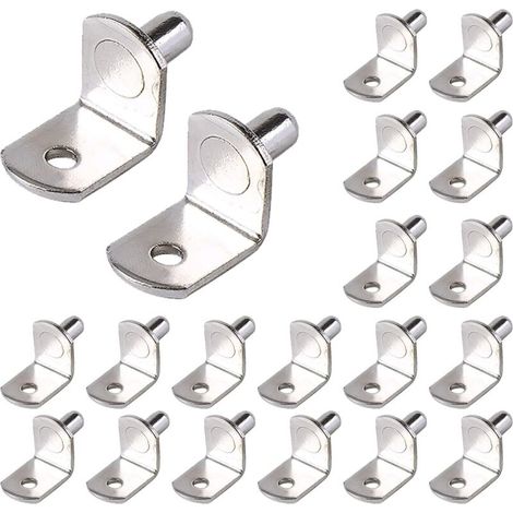 Chevilles de Support d'Étagère 20 Pièces 6mm Chevilles de Support en Forme de L en Métal Support Etagere Chevilles Plaquées Nickel (1/5)