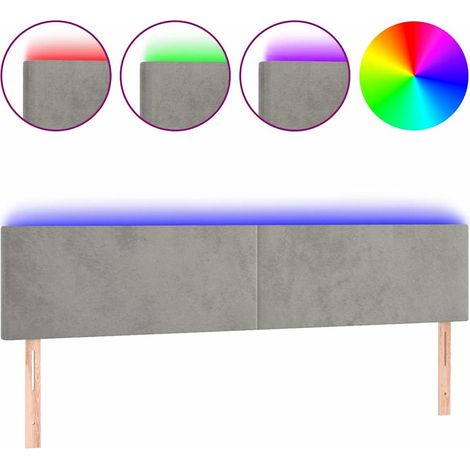 Maison Exclusive - Tête de lit à LED Gris clair 160x5x78/88 cm Velours (1/5)