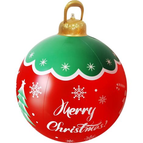 Boule De Noël Gonflable - 60 Cm - Pour Extérieur - Avec Lampe Intégrée - Décoration Arbre De Noël