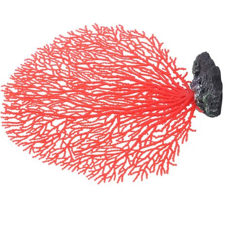Petite plante corail artificielle réaliste en PVC rouge 18x16x5 cm pour aquarium et bassin poisson déco paysage 1 pièce (1/5)