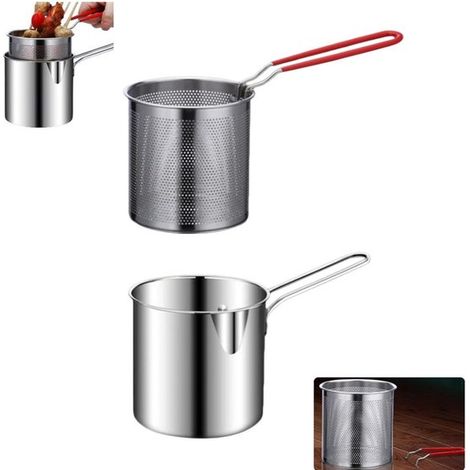1 friteuse - Petite friteuse - Panier de friture inclus - Friteuse en acier inoxydable - Conception ergonomique - Pratique pour frire le poisson et les couverts (1/5)