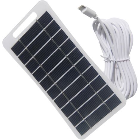 Chargeur de batterie solaire, panneau solaire 2 W, support stable USB 5 V, adaptateur solaire pour téléphone portable (pour téléphones portables, sonnettes vidéo, radios, appareils électroménagers)