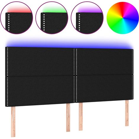 Maison Exclusive - Cabecero con luces LED tela negro 200x5x118/12 (1/5)