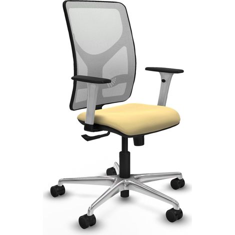 Silla de oficina piqueras y crespo Motilla crema similpiel malla (1/2)