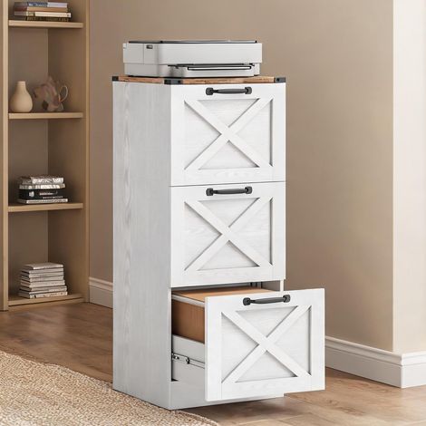 Meuble de rangement de bureau blanc 40 x 40 x 101 cm (1/5)