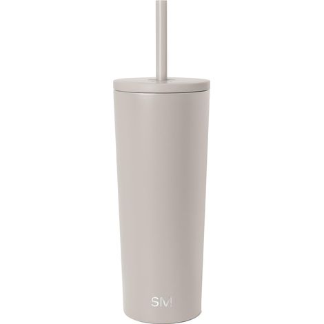 Verre Thermique avec Paille et Couvercle Tasse à Café Bouteille d'Eau Réutilisable en Acier Inoxydable Cadeaux pour Femmes et Hommes 710ml Almond Birch (1/5)