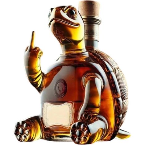 Carafe à whisky tortue doigt d'honneur 3D, bouteille en verre à vin tortue pour bar, bureau, décoration intérieure, carafe à vin unique