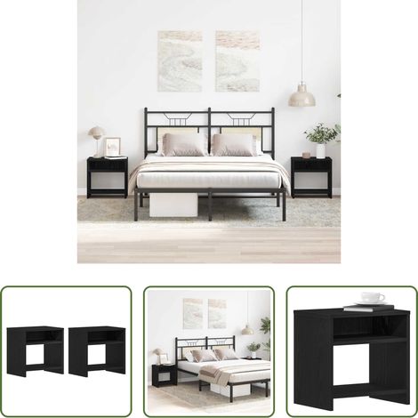 vidaXL Mesillas de noche 2 uds roble negro 40x30x40 cm (1/5)