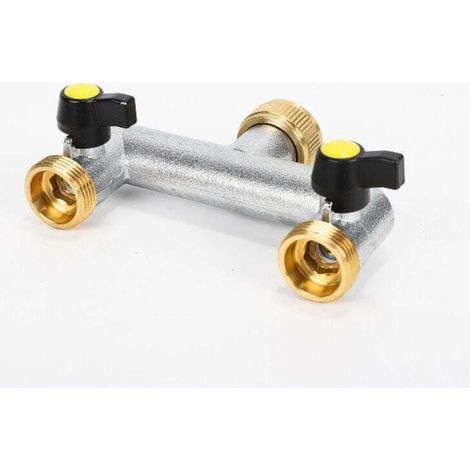 2 Way Outdoor Faucet Distributor Watering Hose Connector For Garden Car Wash (1/4)