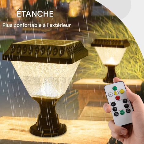 lampe solaire de pilier de jardin 10w rgbw trois couleurs lot de 2 etanche exterieure lampe de decoration paysagere 160x213 mm (1/4)