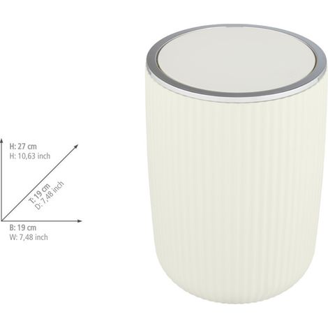 Mülleimer für Badezimmer AGROPOLI, 27 cm, grau, WENKO