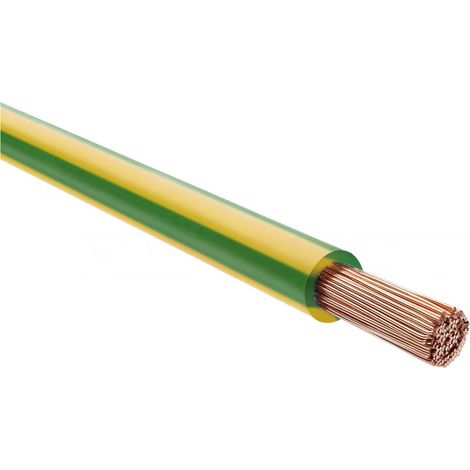 HELU KABEL H07V-K 1X16mm² GNYE (grün/gelb) Einzelader PVC grün/gelb AD 8,1mm Nennspannung Uo/U 450V/750V - 1 Meter