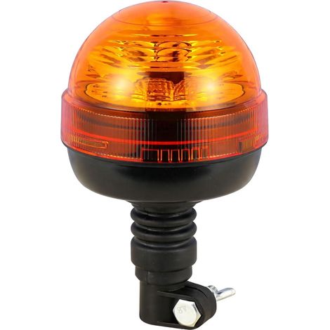 Gyrophare LED Orange - 1 Unité - Tige Flexible - Homologué ECE R65 R10 - Tracteur et Camion - 12V/24V (1/5)