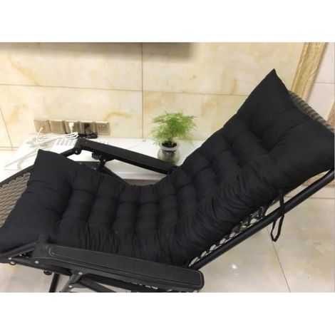 Sitzkissen für Garten und Terrasse - Schwarz - 48x125x8cm - Polyester