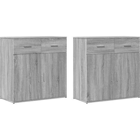2 Stk. Sideboard/Anrichte/Buffet Grau Sonoma 79x38x80 cm Holzwerkstoff LXWW330413 (1/5)
