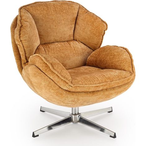Sillón Houston 1958, Amarillo, 81x80x84cm, Tapiz, Patas: Metal, 0