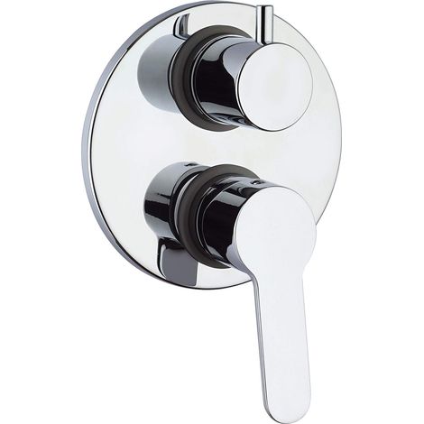 Paini - GIADA 691 Rubinetto Miscelatore Monocomando per Doccia da Incasso con deviatore rotativo 2 uscite, Bagno, Cromato, Design moderno, interamente prodotto e lavorato in Italia