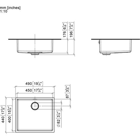 DORNBRACHT 38450004-86 Évier simple SERIE NEUTRE 38450004