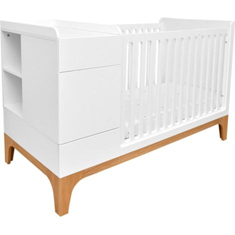 Lit combiné évolutif 70x120 en 70x160 Bellamy UP Blanc et bois (1/5)
